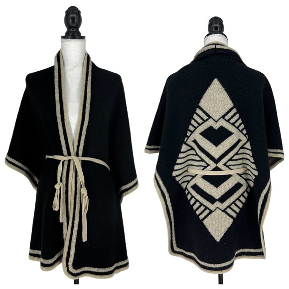 BCBGMaxazria Aztec Poncho Wrap Cardigan - Picture 1 of 11